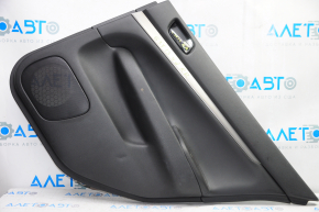 Door trim card rear right Infiniti G25 G35 G37 4d 06-11 black with black insert leather, molding gray gloss, scratches, bump
