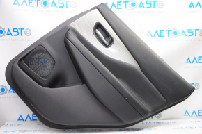 Door trim card rear right Nissan Murano z52 15-18 black with black insert leather, molding gray gloss, tear, scratches