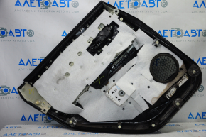 Door trim card rear right Nissan Murano z52 15-18 black with black insert leather, molding gray gloss, tear, scratches
