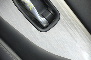 Door trim card rear right Nissan Murano z52 15-18 black with black insert leather, molding gray gloss, tear, scratches