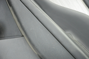 Door trim card rear right Nissan Murano z52 15-18 black with black insert leather, molding gray gloss, tears, scratches, bumps