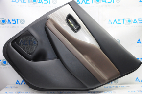Door trim card rear right Nissan Murano z52 15-18 black with brown insert leather, molding gray gloss, tear, scratches