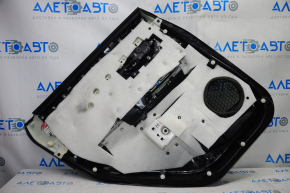 Door trim card rear right Nissan Murano z52 15-18 black with brown insert leather, molding gray gloss, tear, scratches