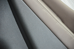 Door trim card rear right Nissan Murano z52 15-18 black with brown insert leather, molding gray gloss, tear, scratches