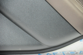 Door trim card rear right Nissan Murano z52 15-18 black with brown insert leather, molding gray gloss, tear, scratches