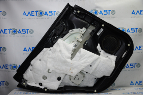 Door trim card rear right Nissan Pathfinder 13-16 black with black insert cloth, armrest cloth, scratches