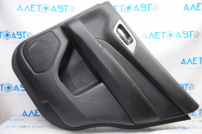 Door trim card rear right Nissan Pathfinder 13-19 black with black insert leather, armrest leather, scratches, bumps