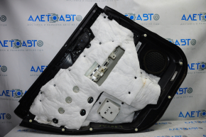 Door trim card rear right Nissan Pathfinder 13-19 black with black insert leather, armrest leather, scratches, bumps