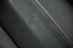 Door trim card rear right Nissan Pathfinder 13-19 black with black insert leather, armrest leather, scratches, bumps