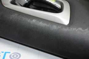 Door trim card rear right Nissan Pathfinder 13-19 black with black insert leather, armrest leather, scratches, for dry cleaning