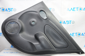 Door trim card rear right Nissan Versa 12-19 usa black with black insert plastic, under fur window lift, scratches