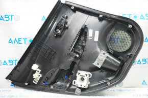 Door trim card rear right Nissan Leaf 13-17 black, armrest leather, tears, scratches