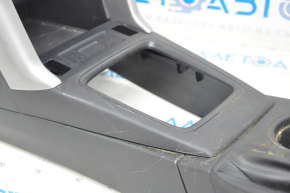 Console central armrest and cup holders Subaru Forester 14-18 SJ black with gray armrest, scratches, without plugs