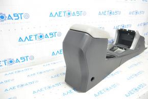 Console central armrest and cup holders Subaru Forester 14-18 SJ black with gray armrest, scratches, without plugs