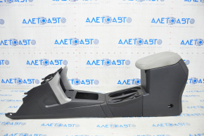 Console central armrest and cup holders Subaru Forester 14-18 SJ black with gray armrest, scratches, without plugs