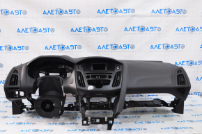 Torpedo front panel with AIRBAG Ford Focus mk3 15-18 rest black, pressed