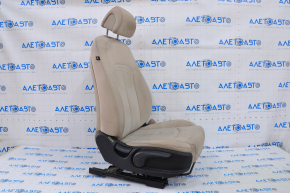 Passenger seat Hyundai Sonata 15-17 with airbag, mechanical, beige cloth, dry-cleanable