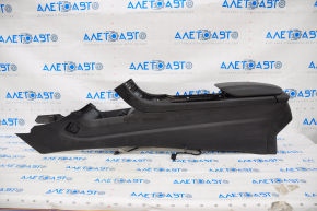 Central console armrest Ford Fusion mk5 13-16 leather black with red stitching, dented pad, with air duct