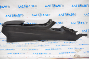 Central console armrest Ford Fusion mk5 13-16 leather black with red stitching, dented pad, with air duct
