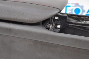 Central console armrest Ford Fusion mk5 13-16 leather black with red stitching, dented pad, with air duct