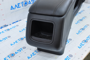 Console center armrest and cup holders Chrysler 200 15-17 black leather, scratches