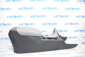 Console center armrest and cup holders Toyota Sequoia 08-16 leather, gray, scratches