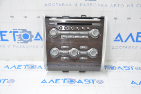 Climate control and audio control Nissan Pathfinder 13-16 under navigation, wood-like scratched and rubbed overlay