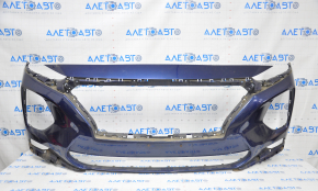 Front bumper bare Hyundai Santa FE 19-20 blue broken headlight mounts