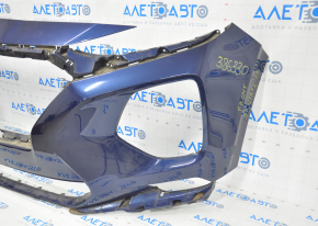 Front bumper bare Hyundai Santa FE 19-20 blue broken headlight mounts