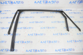 Rear right glass seal with molding for Hyundai Santa FE 19-20, chrome