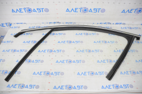 Front left glass seal with molding for Hyundai Santa FE 19-23 chrome
