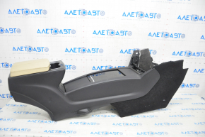 Central console armrest and cup holders Tesla Model X 16-21 leather beige+black, scratches, pressed,