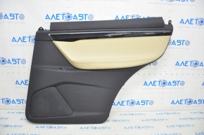 Door trim card rear right Tesla Model X 16-21 beige+black, with window lift control, shot, tears