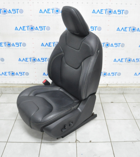Driver's seat Jeep Cherokee KL 14-18 with airbag, electric, leather black, water damage, electrics work