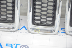 Radiator grill grill Jeep Cherokee KL 14-18 pre-rest, chrome, set of 7 pcs, butt on the 4th grill