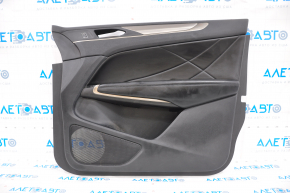 Door trim card front right Lincoln MKC 15-19 leather black, with gray insert, scratches, pressed