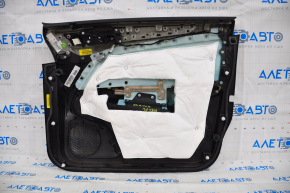 Door trim card front left Lincoln MKC 15-19 leather black, with gray insert, pressed on top