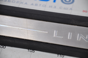 Door sill trim front left Lincoln MKC 15-19 black without backlight, scratches, dent