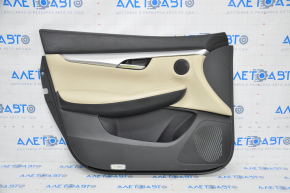 Door trim card front left Infiniti QX50 19-20 beige leather bumps and scratches on the trim, worn leather