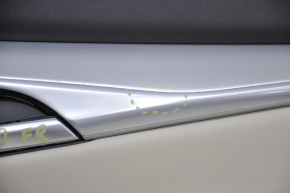 Door trim card front right Infiniti QX50 19-20 leather beige scratches and nicks on the trim
