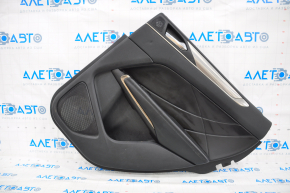 Door trim card rear right Lincoln MKC 15-19 leather black, with gray insert, pressed, torn armrest