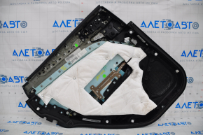 Door trim card rear right Lincoln MKC 15-19 leather black, with gray insert, pressed, torn armrest
