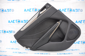 Door trim card rear left Lincoln MKC 15-19 leather black, with gray insert, pressed on top