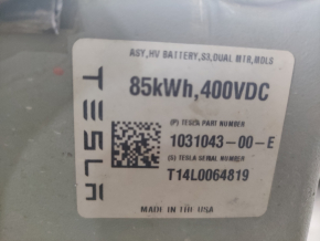 Battery pack VVB complete Tesla Model S 2014 P85D 64k remaining 74.9kW