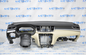 Dashboard front panel with AIRBAG Infiniti QX50 19-20 beige under speaker
