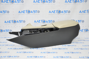 Console center armrest and cup holders Infiniti QX50 19-20 leather beige scratches