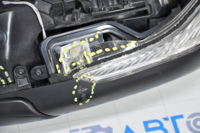 Left side mirror Infiniti QX50 19-25 5 pins, turn signal, break of inner housing and turn signal, filed, no overlay