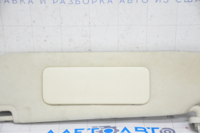 Tesla Model S 12-20 left visor beige, dry cleanable, missing plug, broken mount