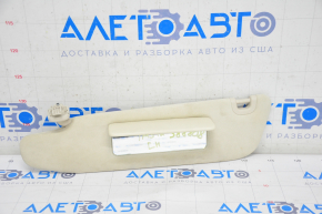 Tesla Model S 12-20 left visor beige, dry cleanable, missing plug, broken mount