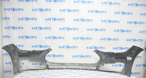 Front bumper bare Tesla Model S 12-15 pre-rest, without parking sensors, white, broken crepe, broken fragments, scratches
